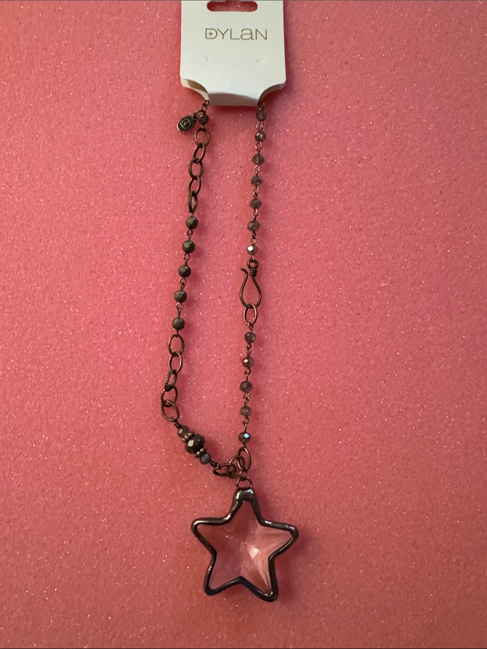 dylan  Star Pendant Necklace with Beaded Chain